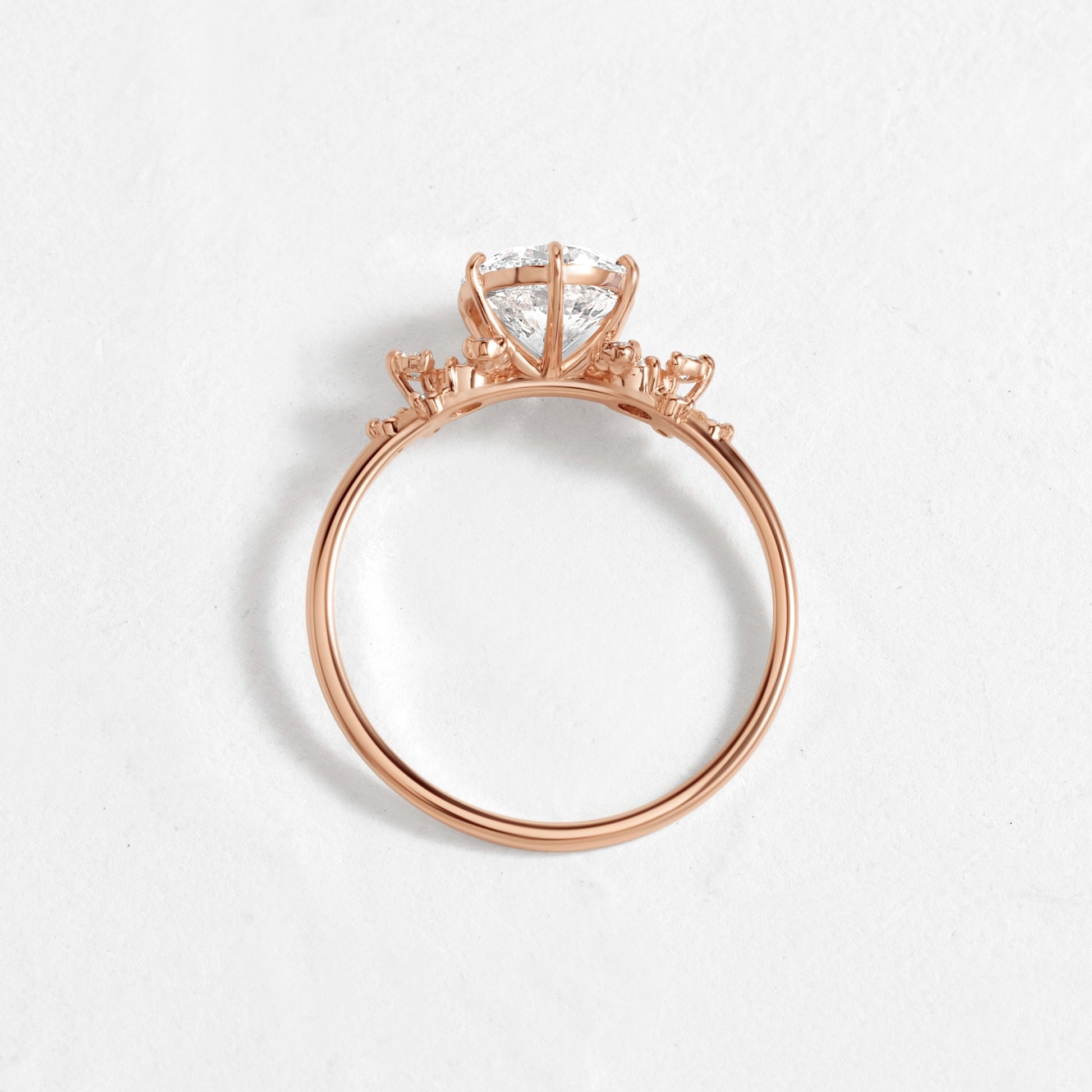 Cluster-Round Lab Grown Diamond Engagement Ring