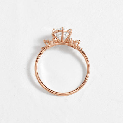 Cluster-Round Lab Grown Diamond Engagement Ring