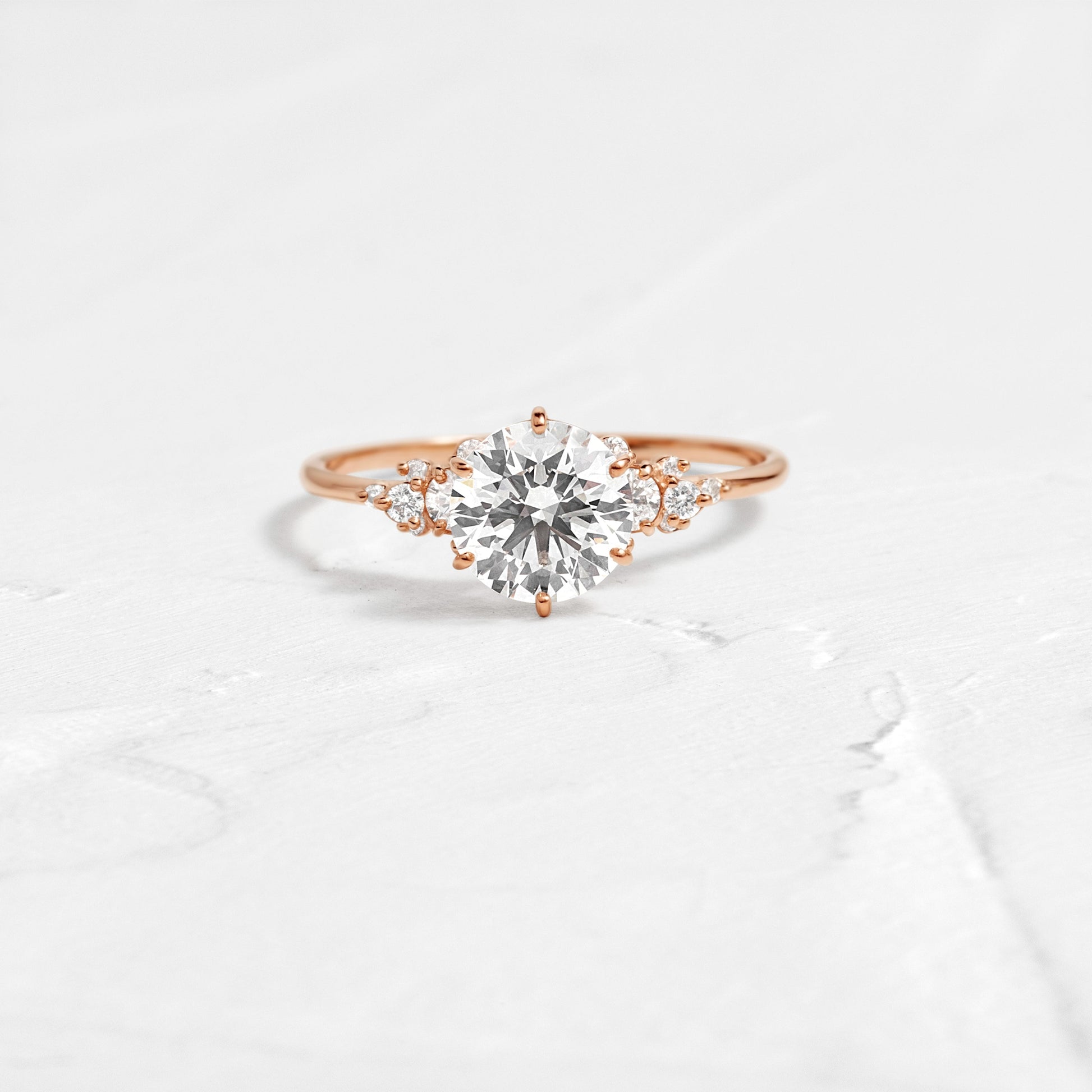 Cluster-Round Lab Grown Diamond Engagement Ring