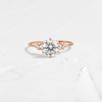Cluster-Round Lab Grown Diamond Engagement Ring