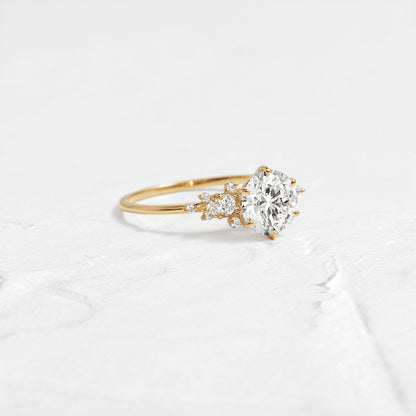 Cluster-Round Lab Grown Diamond Engagement Ring