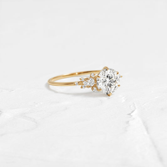 Cluster-Round Lab Grown Diamond Engagement Ring
