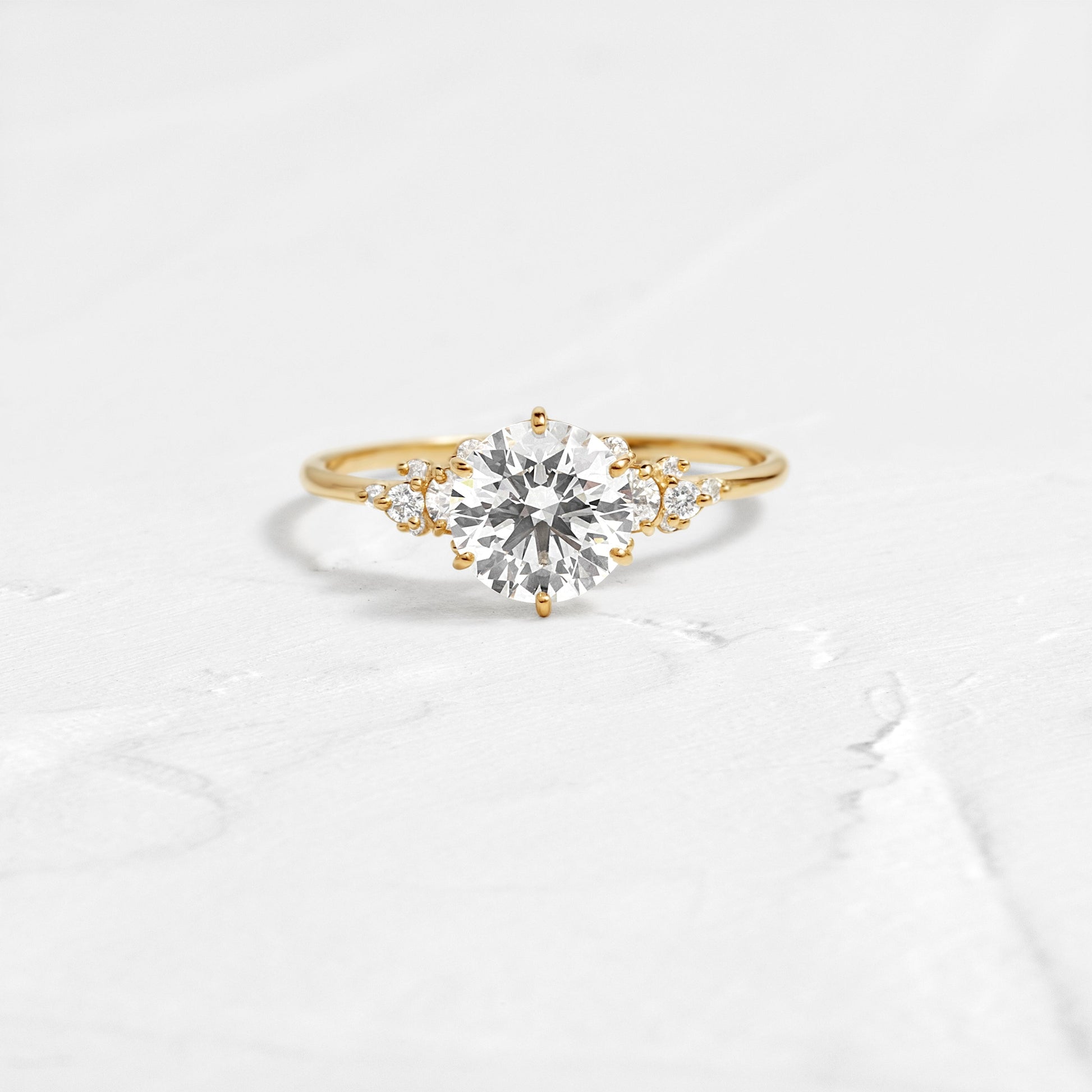 Cluster-Round Lab Grown Diamond Engagement Ring