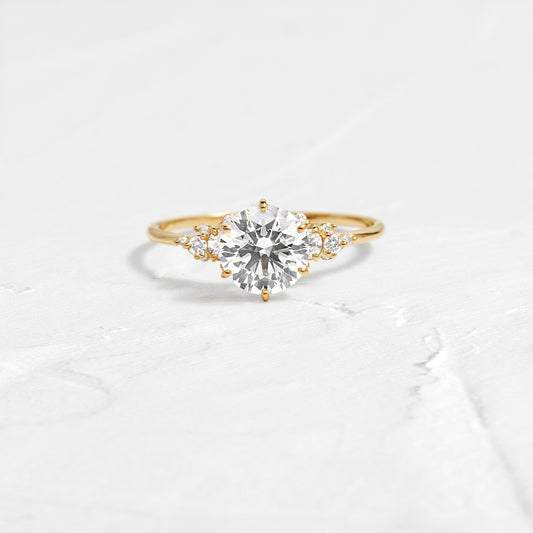 Cluster-Round Lab Grown Diamond Engagement Ring