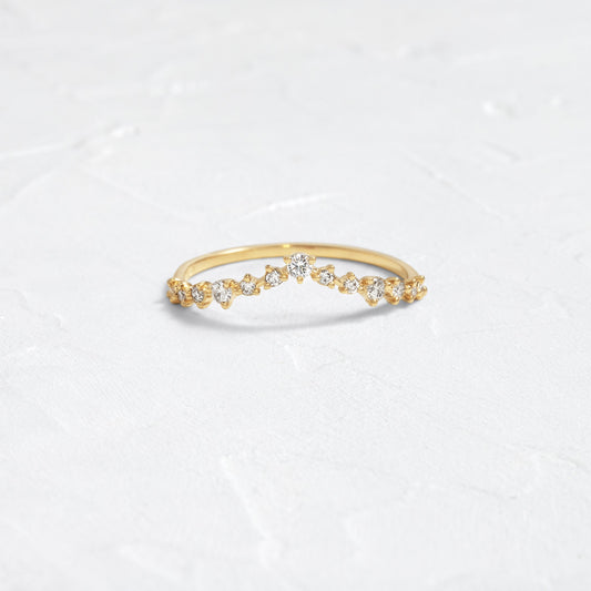 Chevron Half Eternity- 0.31 CT Round Lab Grown Diamond Wedding Band