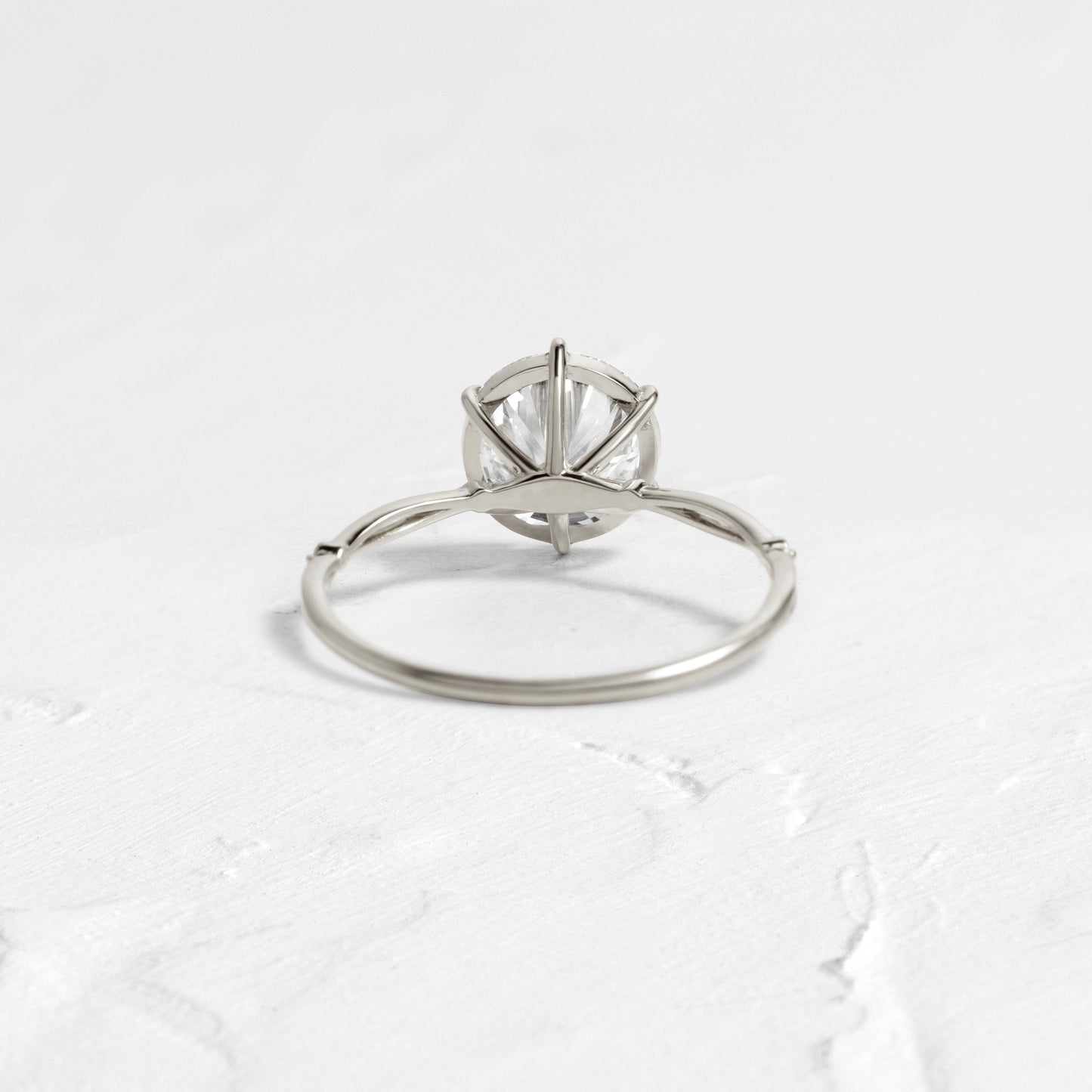 Criss Cross & Dainty Pave-Round Lab Grown Diamond Engagement Ring