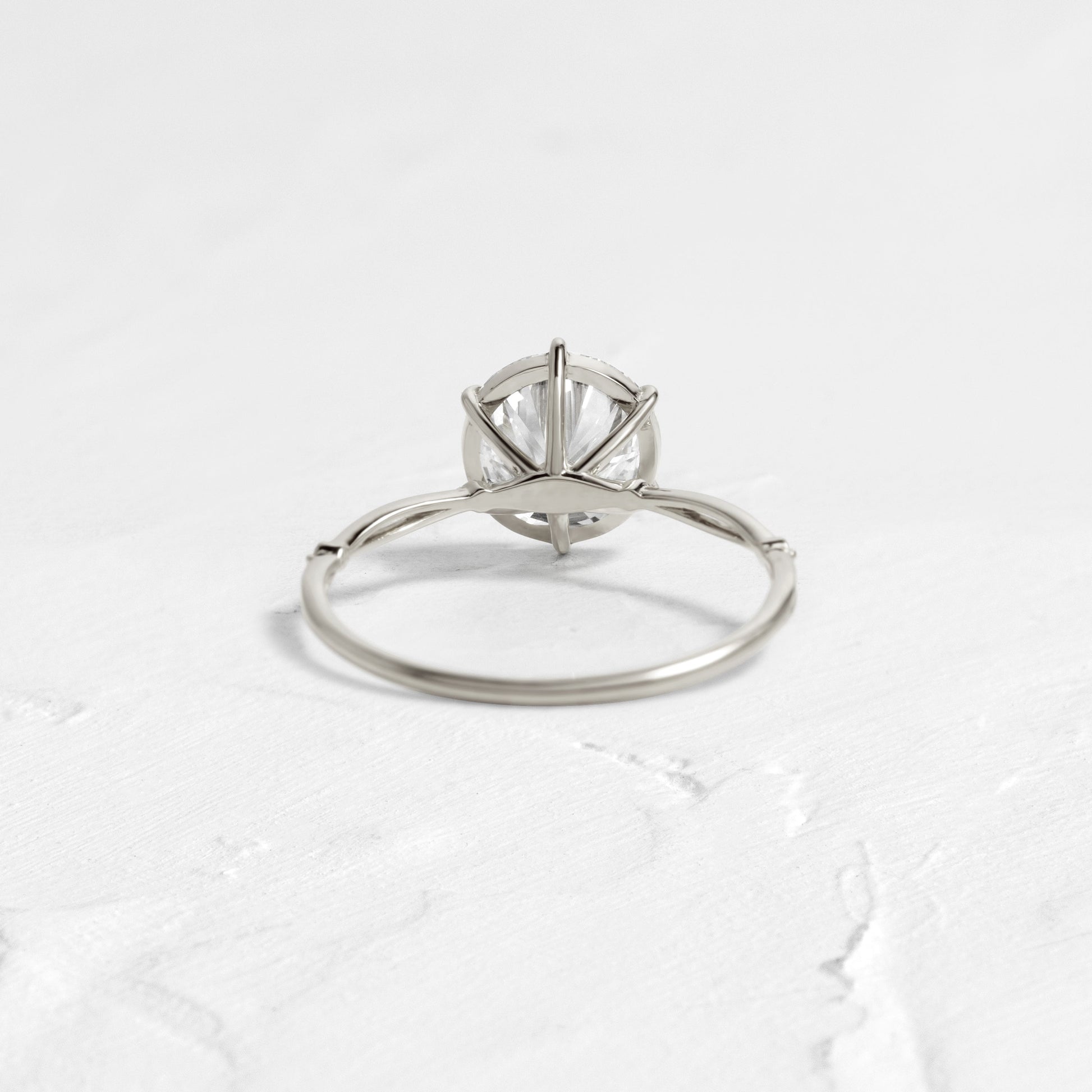 Criss Cross & Dainty Pave-Round Lab Grown Diamond Engagement Ring
