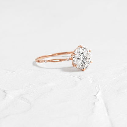 Criss Cross & Dainty Pave-Round Lab Grown Diamond Engagement Ring