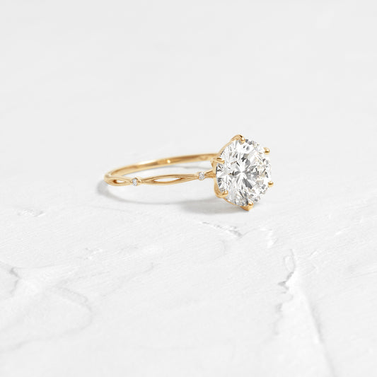 Criss Cross Dainty Pave-Round Lab Grown Diamond Engagement Ring