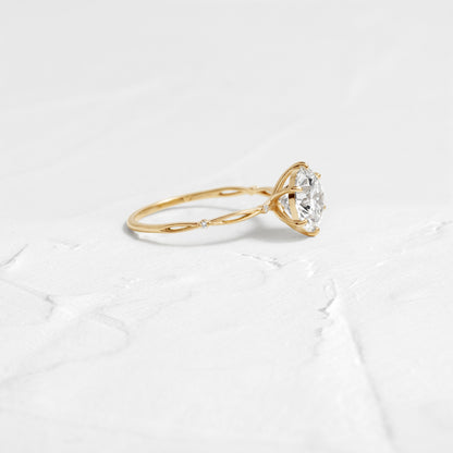 Criss Cross Dainty Pave-Round Lab Grown Diamond Engagement Ring