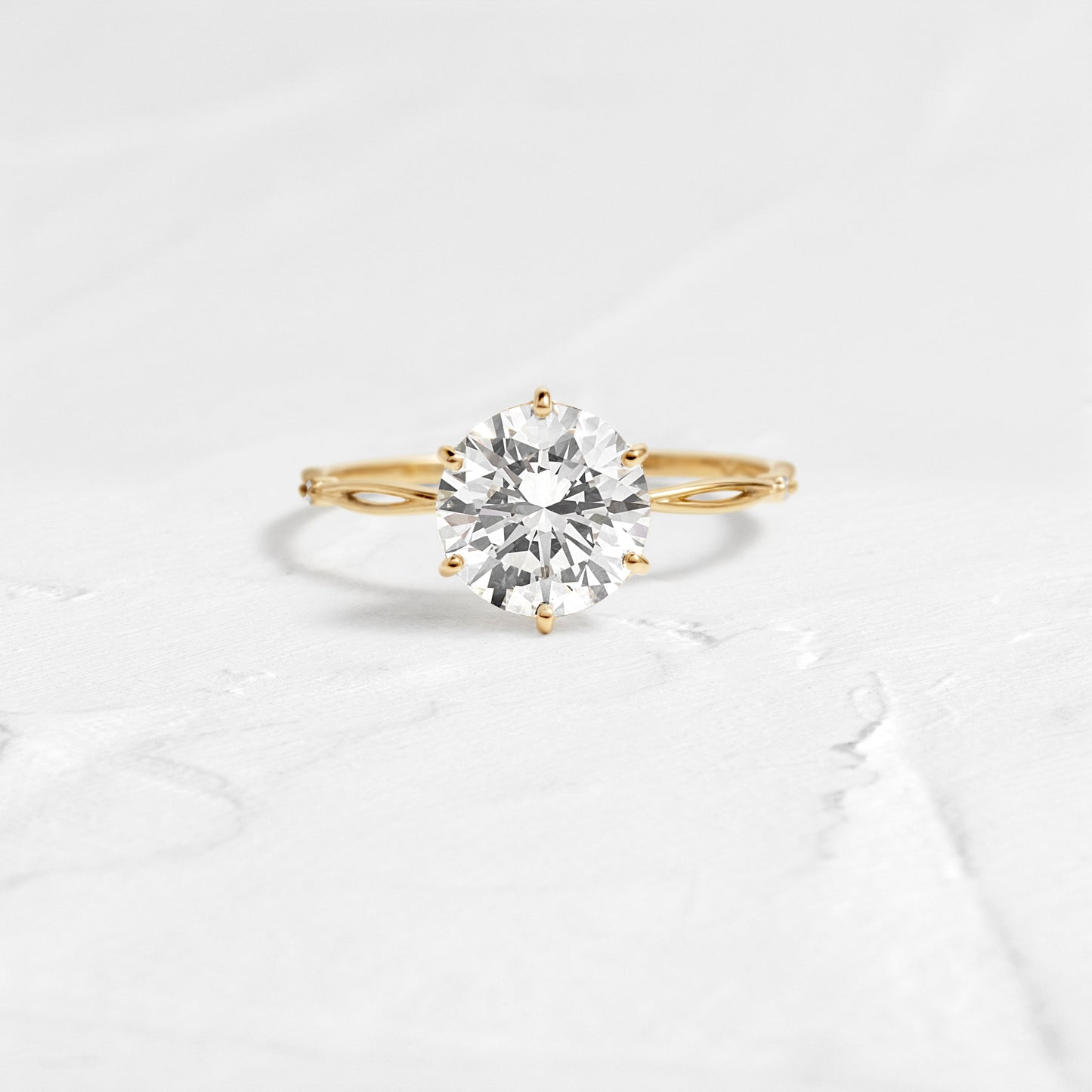 Criss Cross & Dainty Pave-Round Lab Grown Diamond Engagement Ring