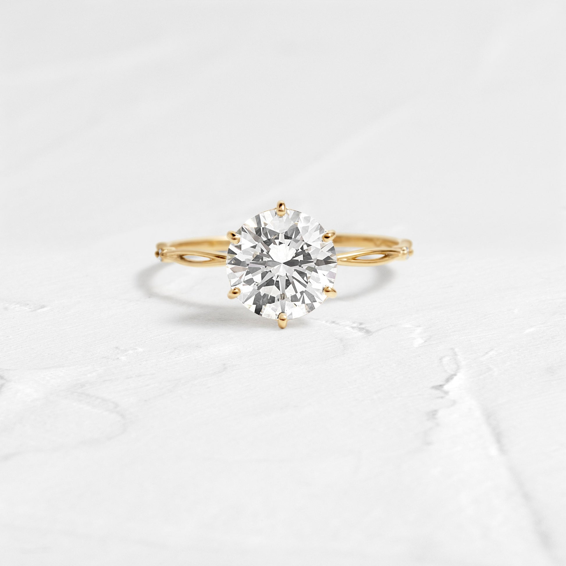 Criss Cross & Dainty Pave-Round Lab Grown Diamond Engagement Ring