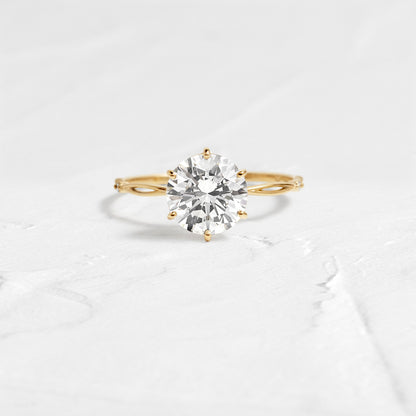 Criss Cross & Dainty Pave-Round Lab Grown Diamond Engagement Ring