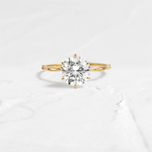 Criss Cross & Dainty Pave-Round Lab Grown Diamond Engagement Ring