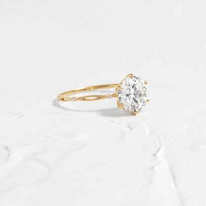 Criss Cross & Dainty Pave-Round Lab Grown Diamond Engagement Ring