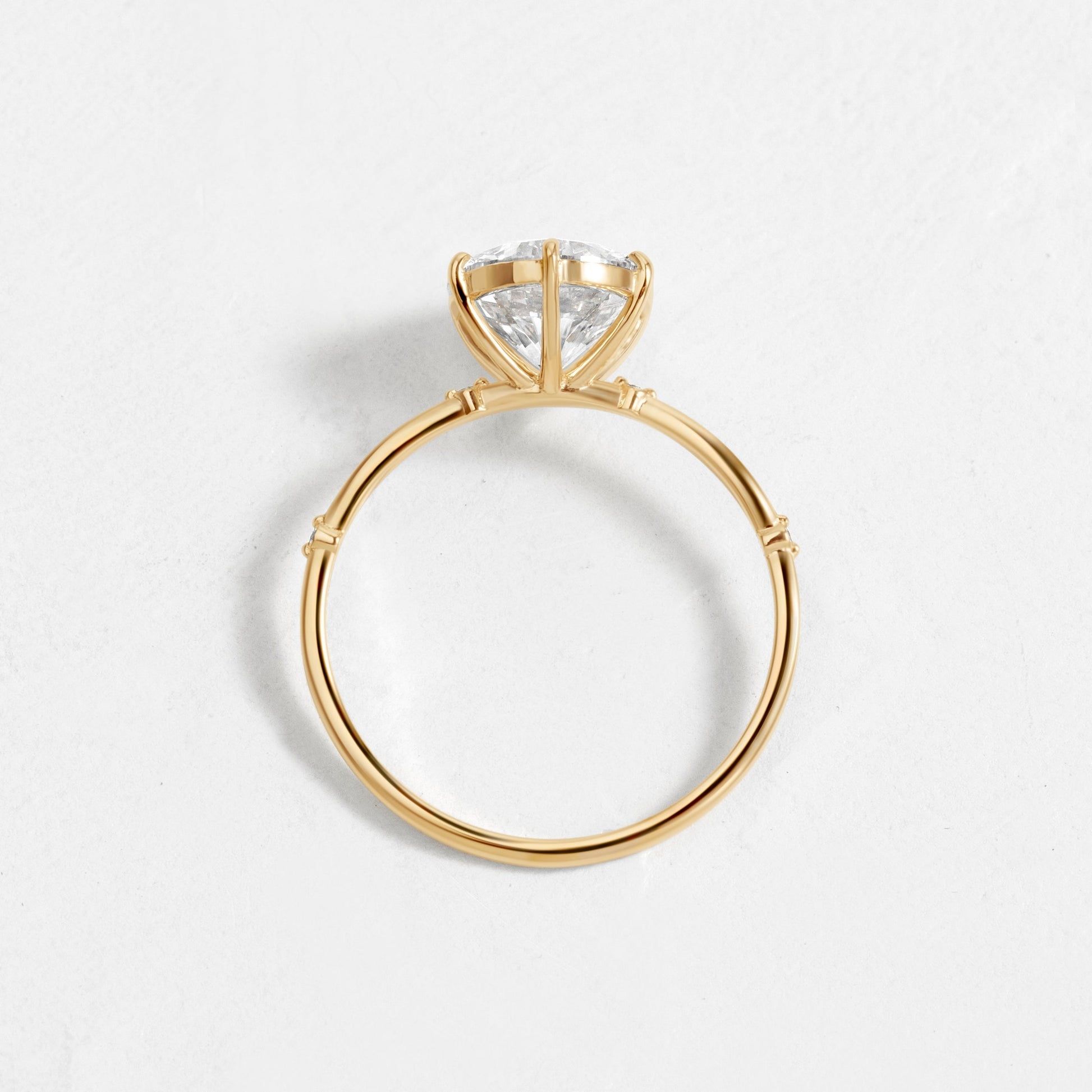 Criss Cross & Dainty Pave-Round Lab Grown Diamond Engagement Ring