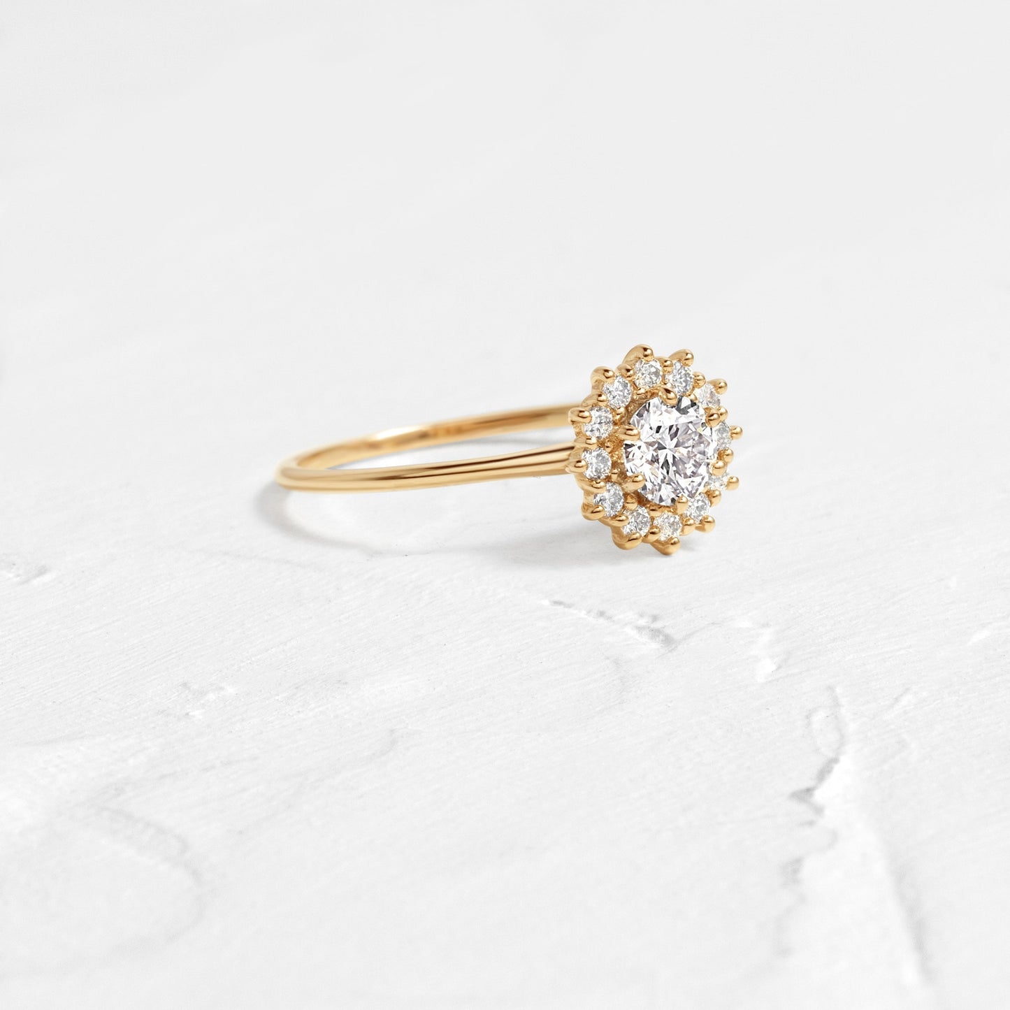 Halo-Round Lab Grown Diamond Engagement Ring