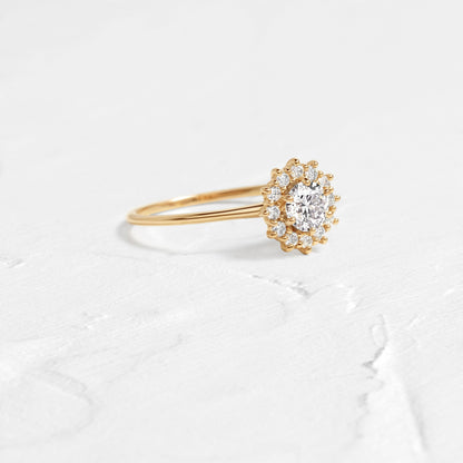 Halo-Round Lab Grown Diamond Engagement Ring