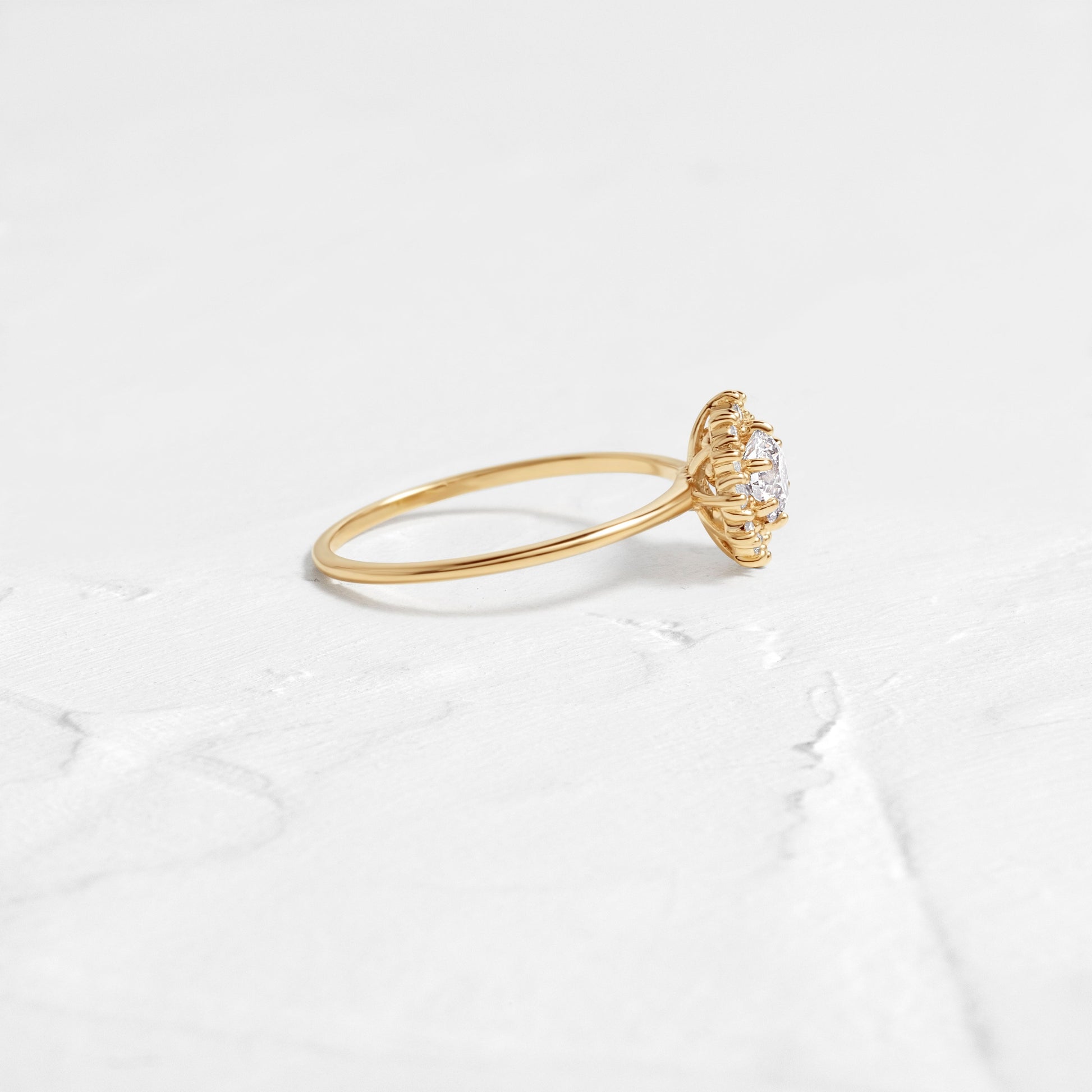Halo-Round Lab Grown Diamond Engagement Ring