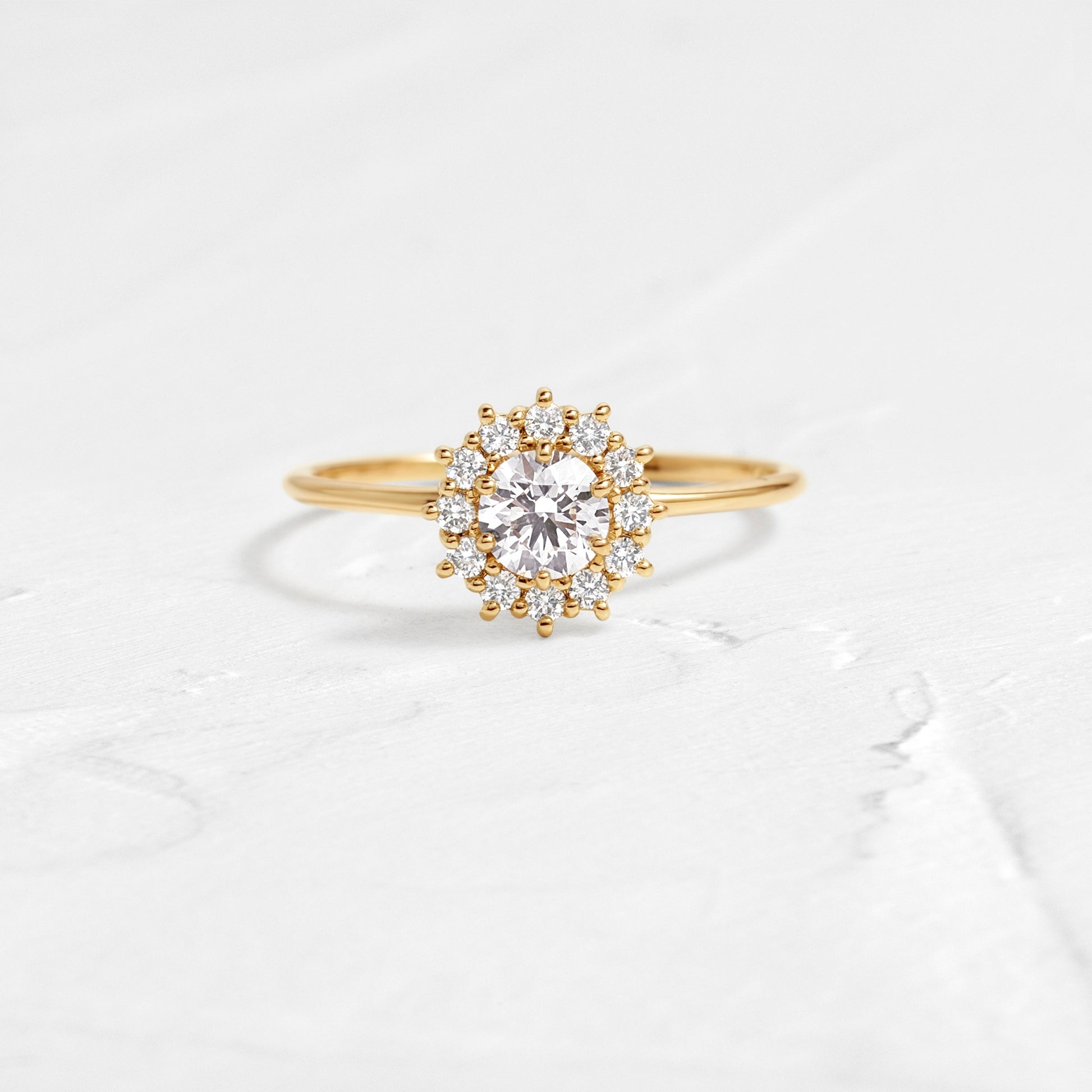 Halo-Round Lab Grown Diamond Engagement Ring