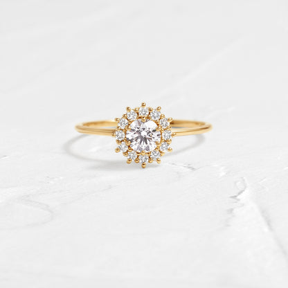 Halo-Round Lab Grown Diamond Engagement Ring