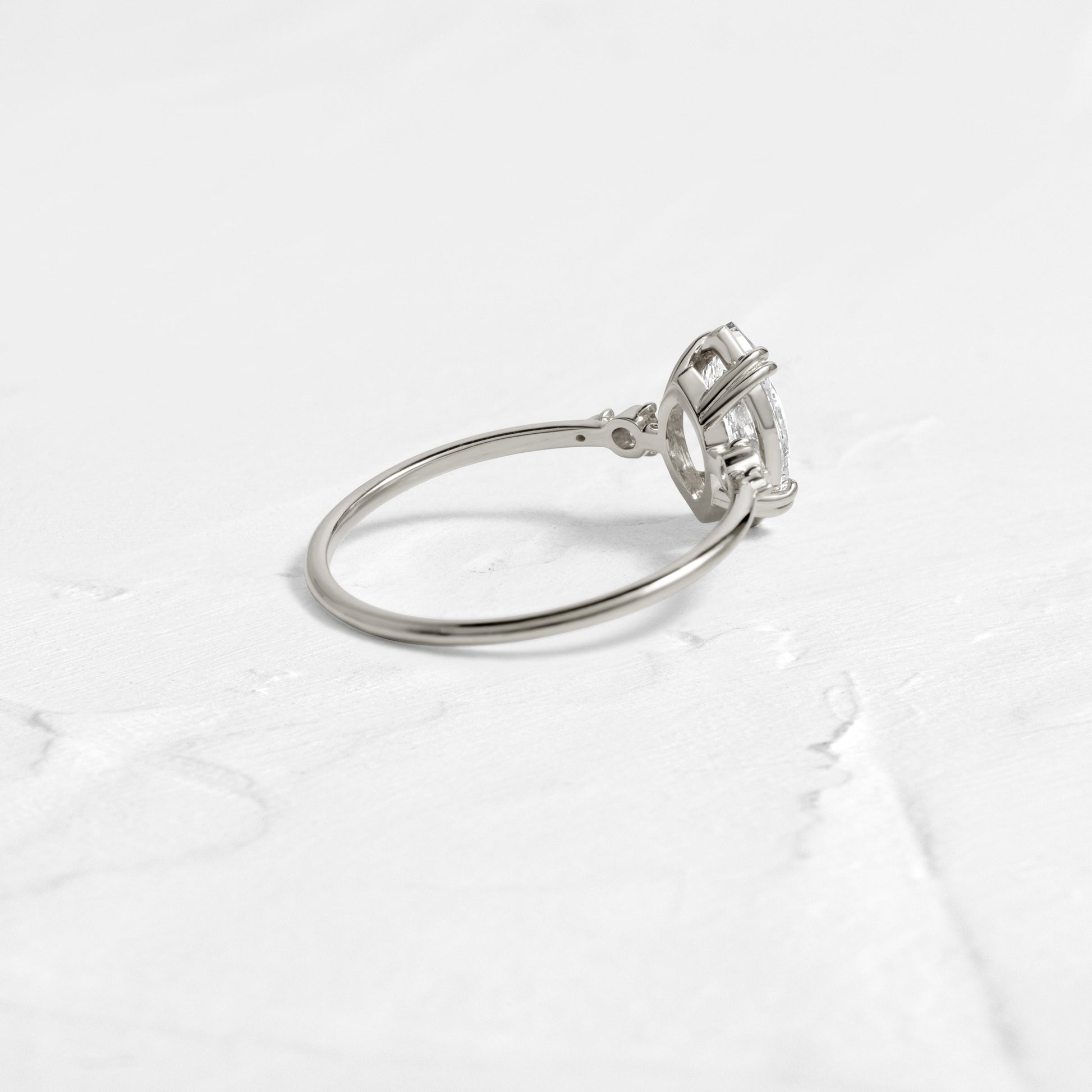 Cluster & Double Prong-Marquise Lab Grown Diamond Engagement Ring