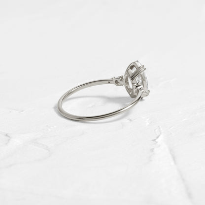 Cluster & Double Prong-Marquise Lab Grown Diamond Engagement Ring