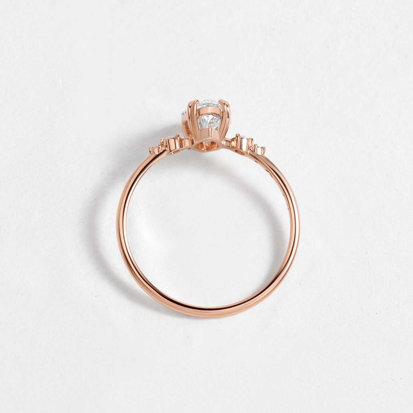 Cluster & Double Prong-Marquise Lab Grown Diamond Engagement Ring