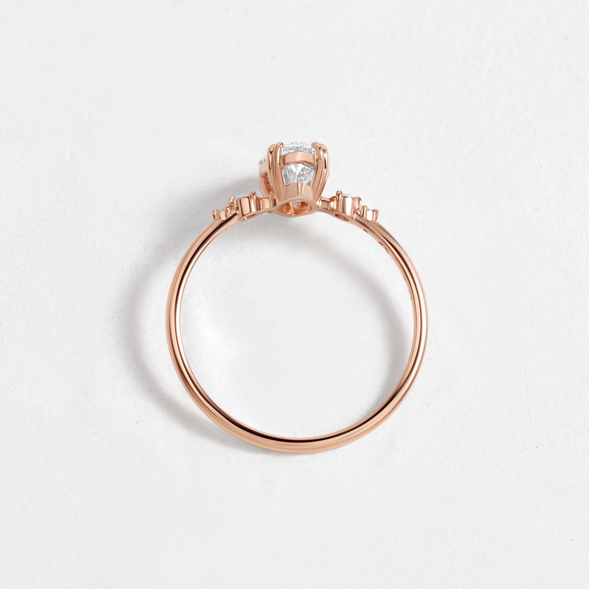 Cluster & Double Prong-Marquise Lab Grown Diamond Engagement Ring