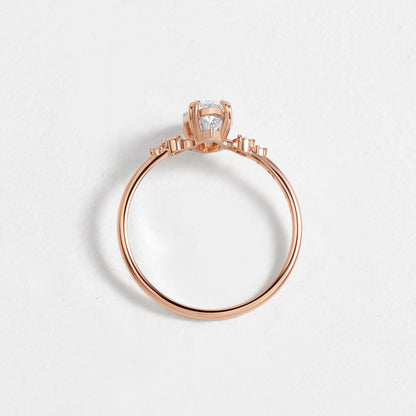 Cluster & Double Prong-Marquise Lab Grown Diamond Engagement Ring