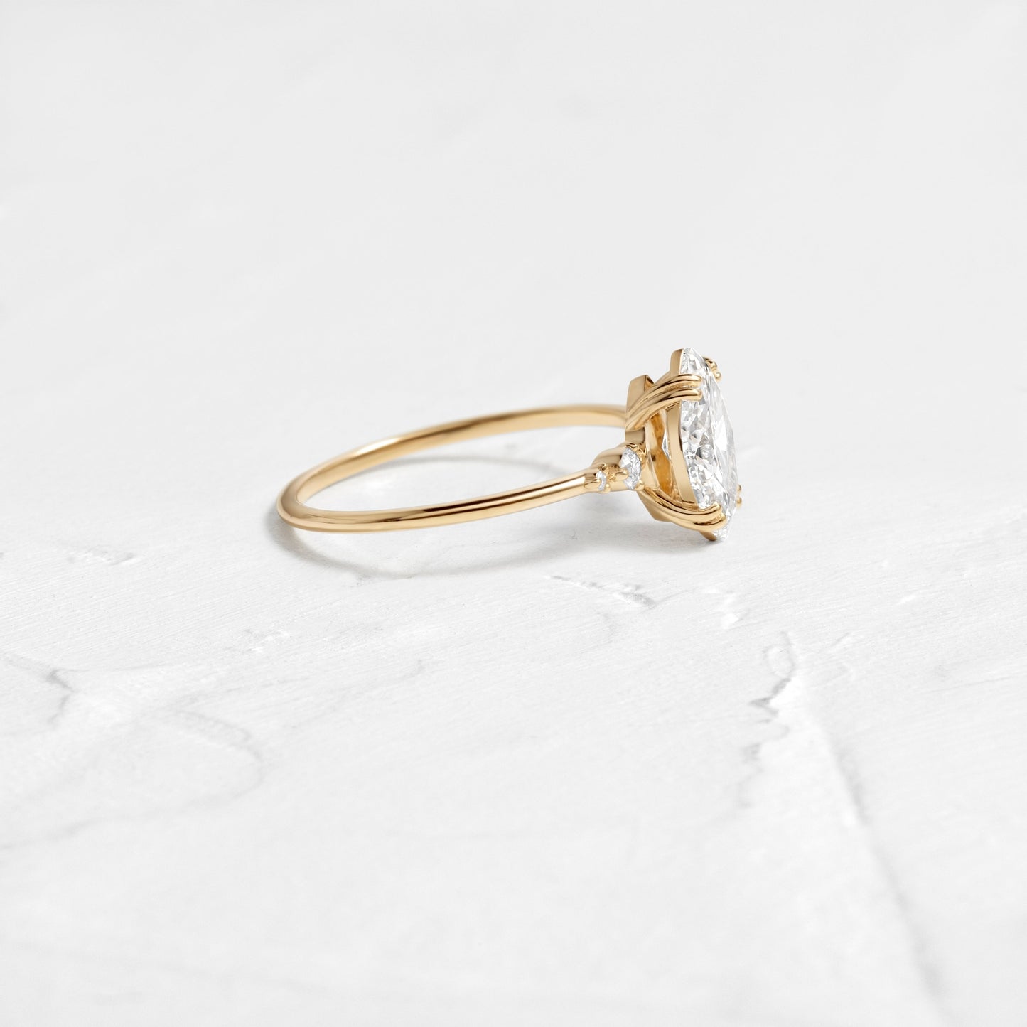 Cluster & Double Prong-Marquise Lab Grown Diamond Engagement Ring