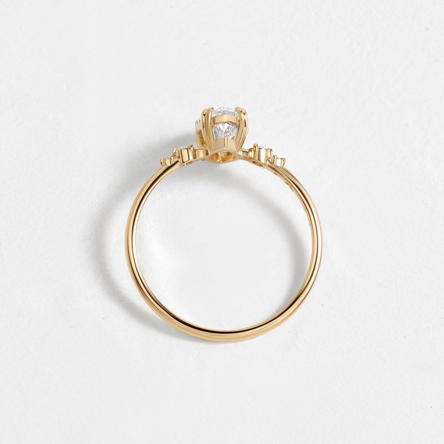 Cluster & Double Prong-Marquise Lab Grown Diamond Engagement Ring
