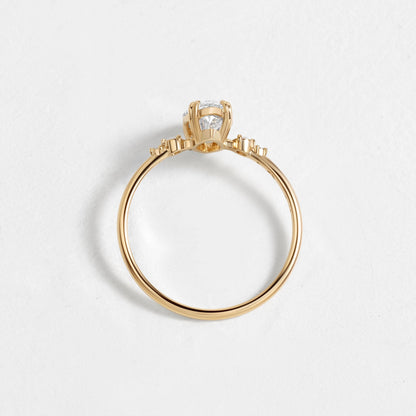 Cluster & Double Prong-Marquise Lab Grown Diamond Engagement Ring