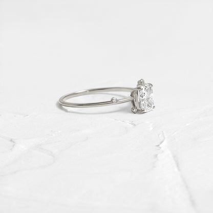 Cluster-Elongated Cushion Lab Grown Diamond Engagement Ring