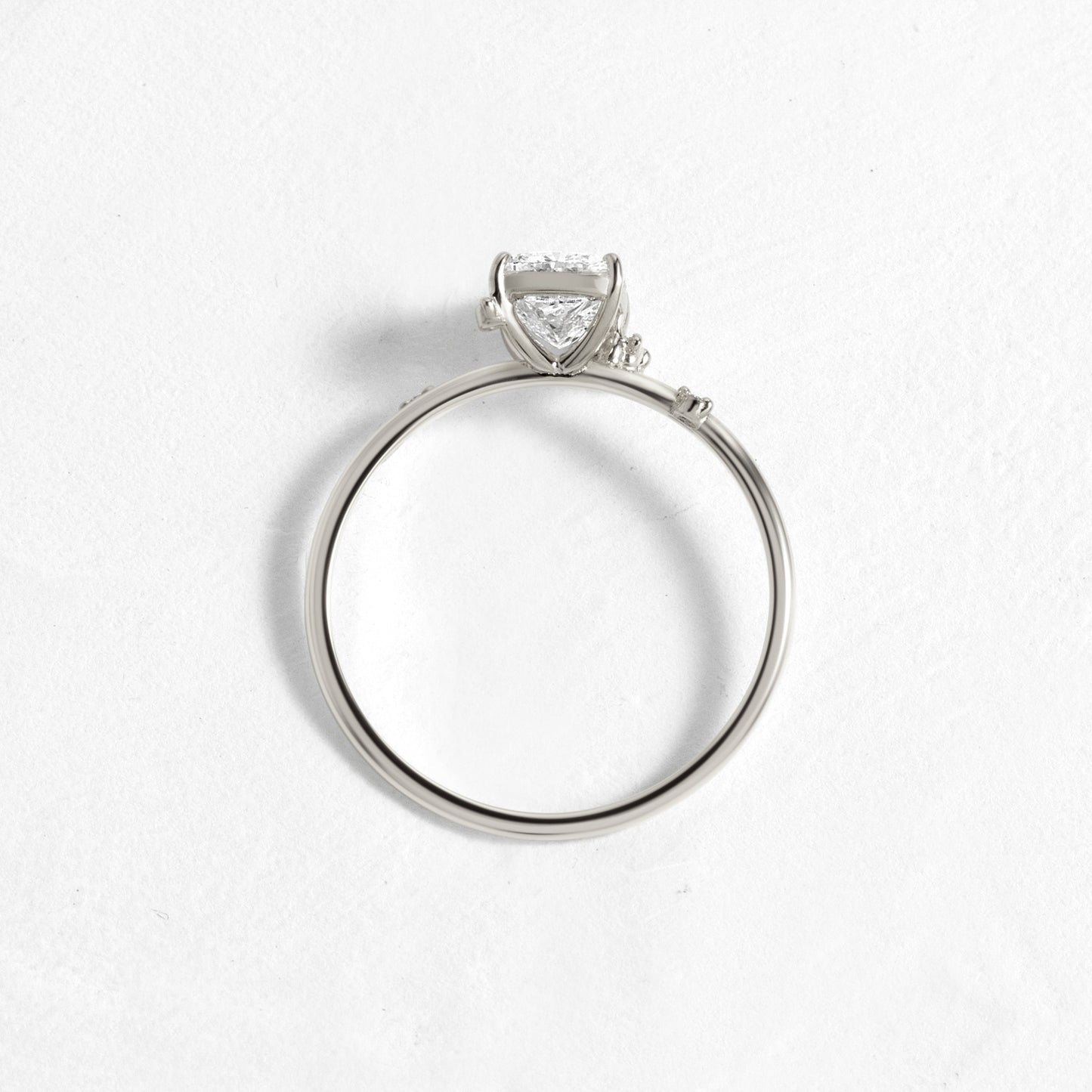 Cluster-Elongated Cushion Lab Grown Diamond Engagement Ring