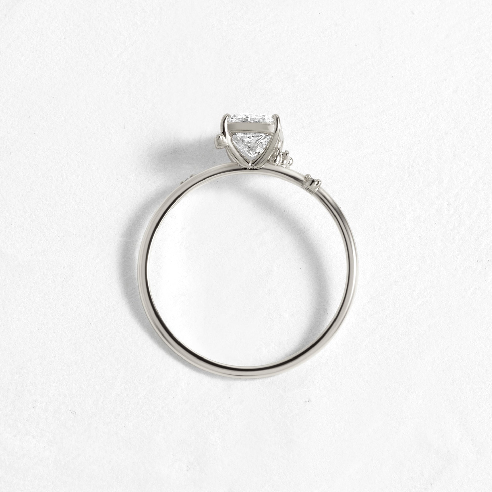Cluster-Elongated Cushion Lab Grown Diamond Engagement Ring