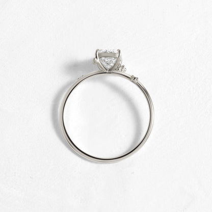Cluster-Elongated Cushion Lab Grown Diamond Engagement Ring