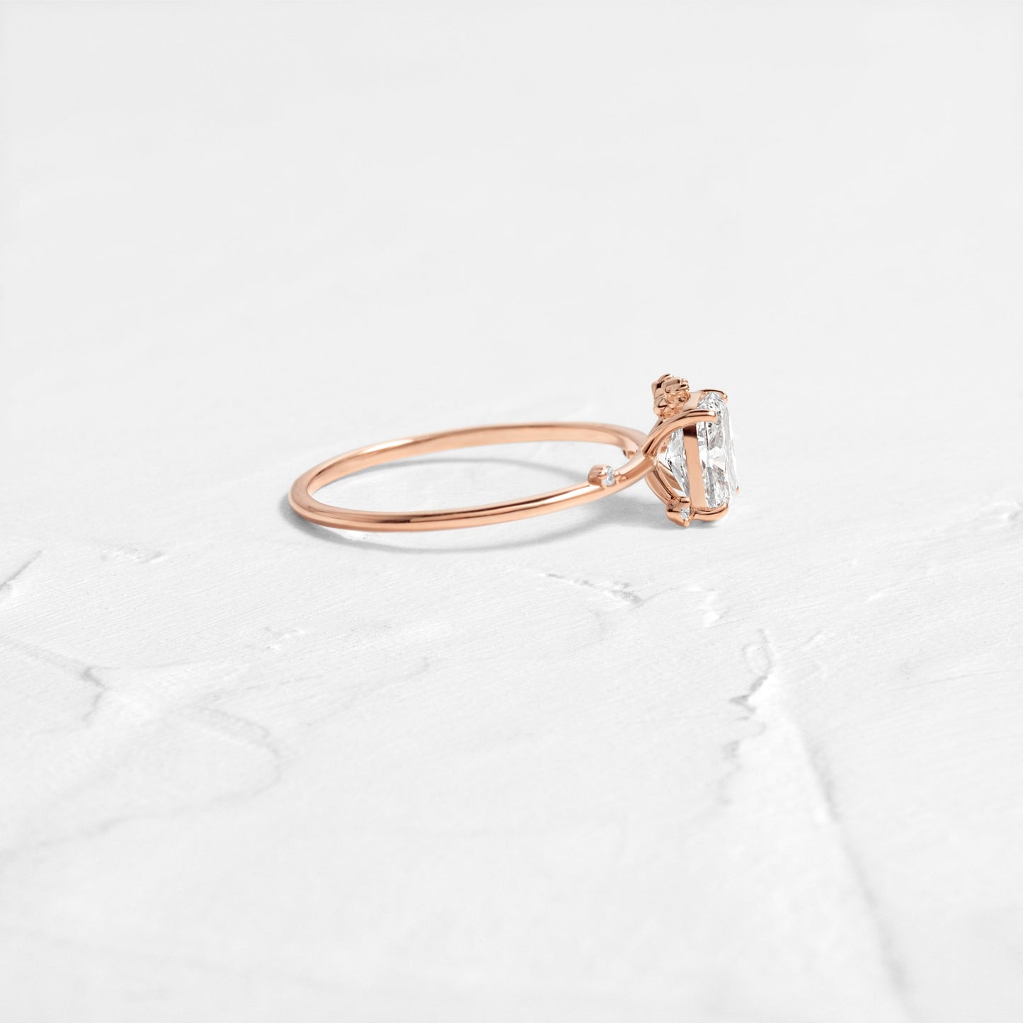 Cluster-Elongated Cushion Lab Grown Diamond Engagement Ring