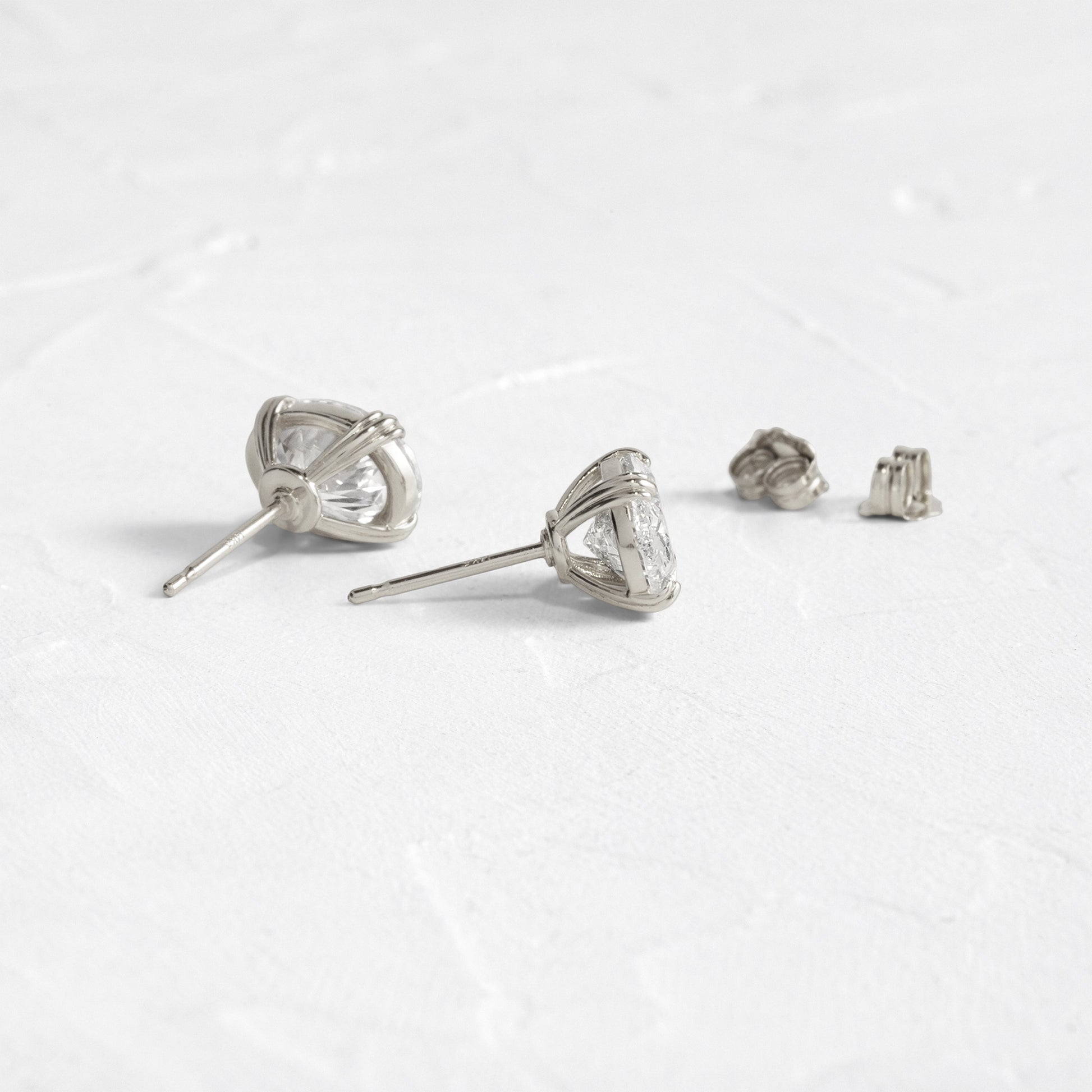 Solitaire- 1.0CT Oval Lab Grown Diamond Earrings