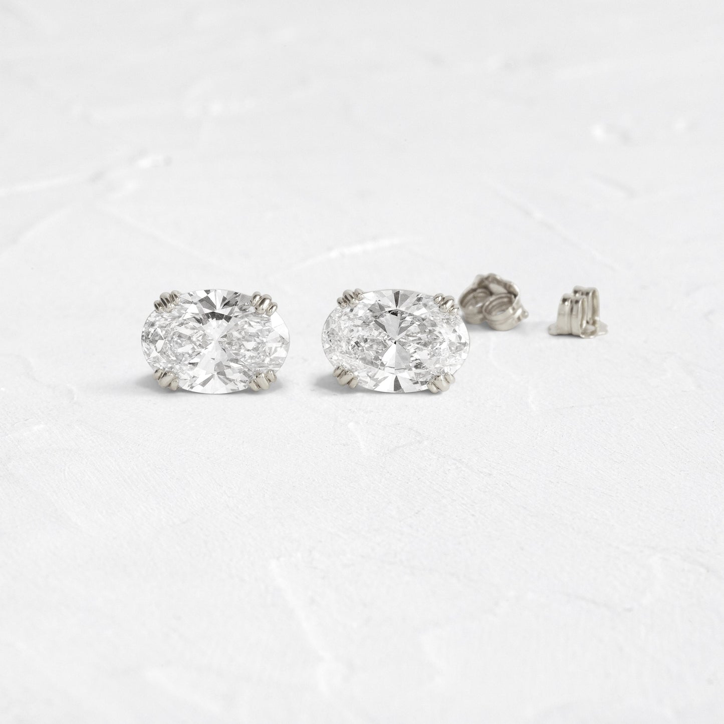 Solitaire- 1.0CT Oval Lab Grown Diamond Earrings