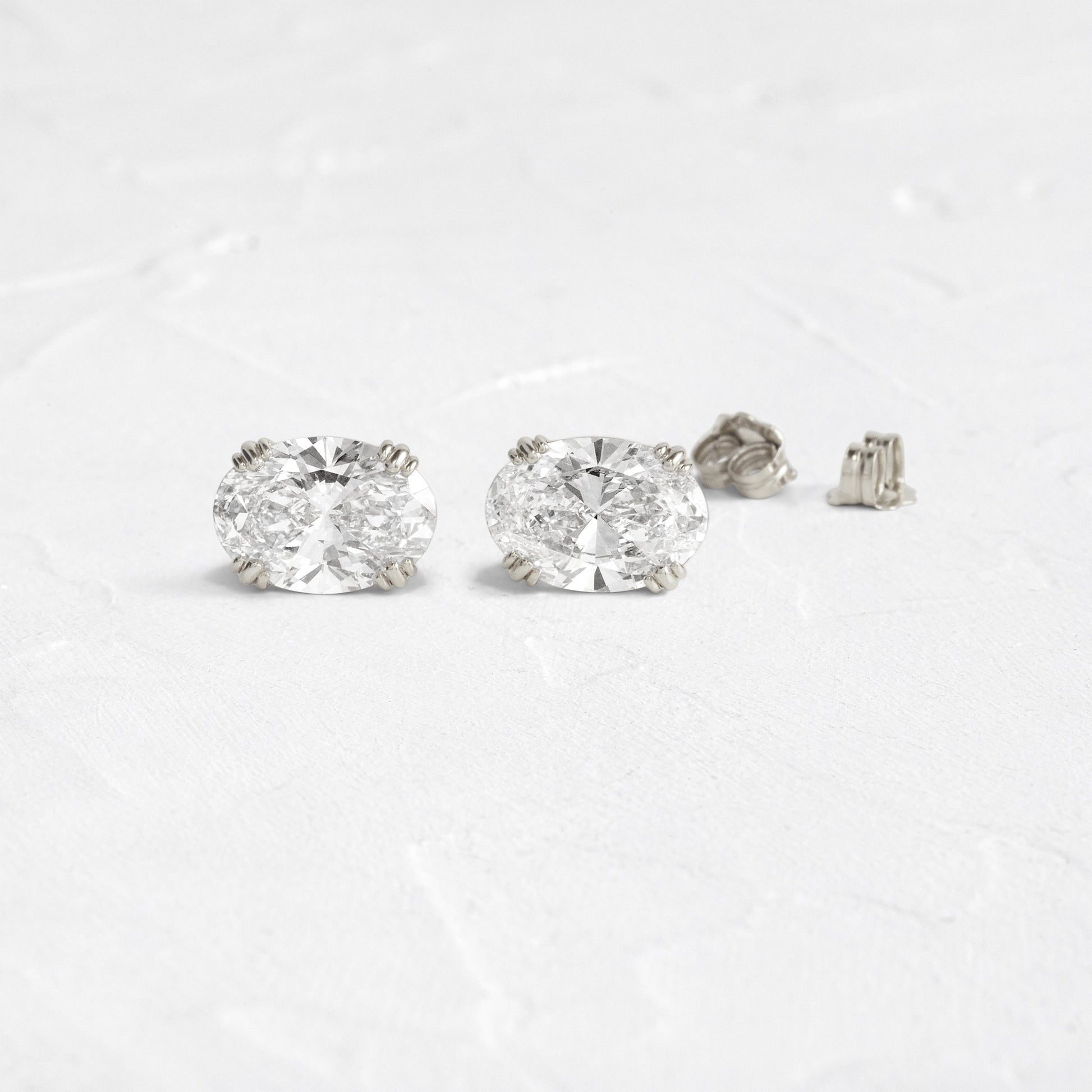 Solitaire- 1.0CT Oval Lab Grown Diamond Earrings