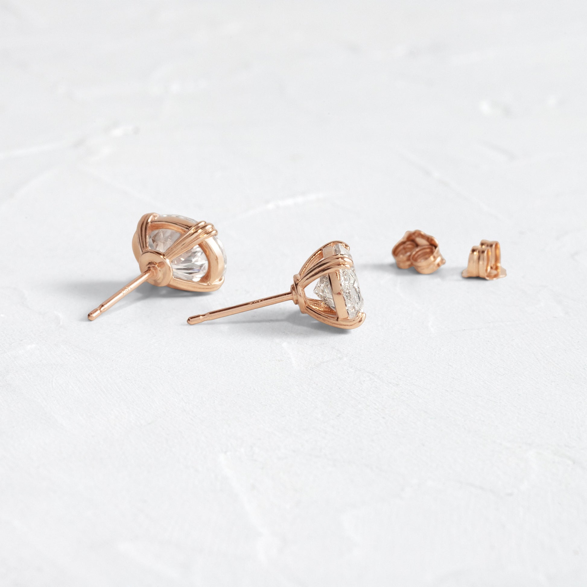 Solitaire- 1.0CT Oval Lab Grown Diamond Earrings