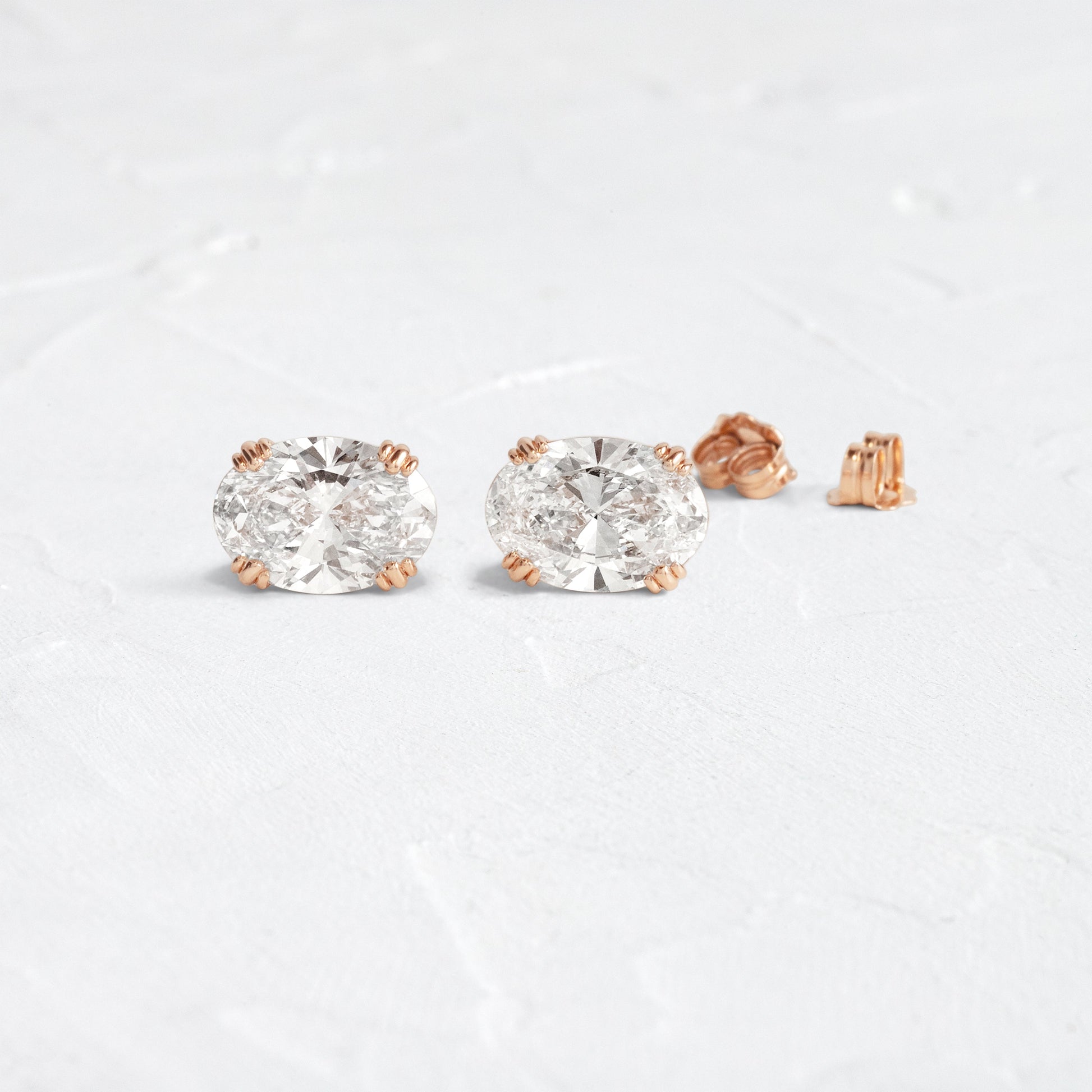 Solitaire- 1.0CT Oval Lab Grown Diamond Earrings