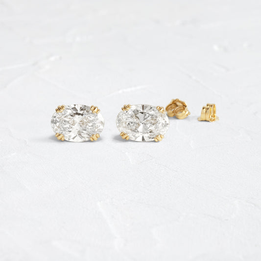 Solitaire- 1.0CT Oval Lab Grown Diamond Earrings