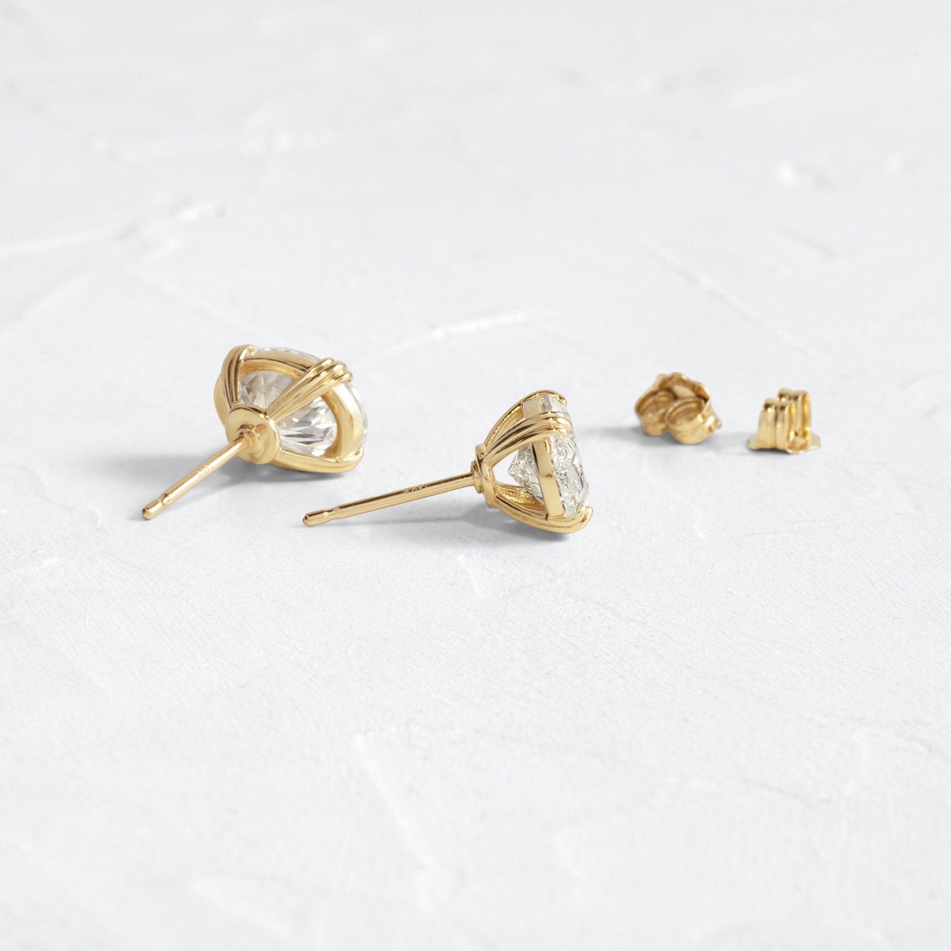 Solitaire- 1.0CT Oval Lab Grown Diamond Earrings