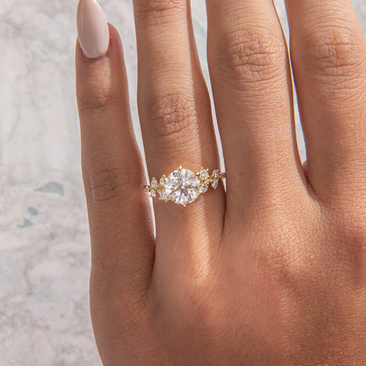Cluster-Round Lab Grown Diamond Engagement Ring