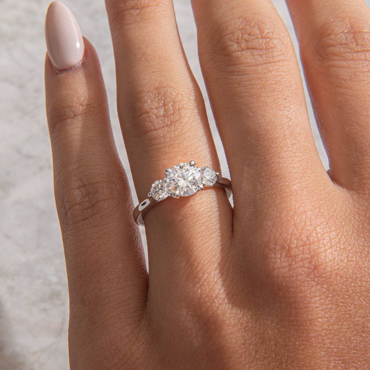 Three Stone-Round Lab Grown Diamond Engagement Ring