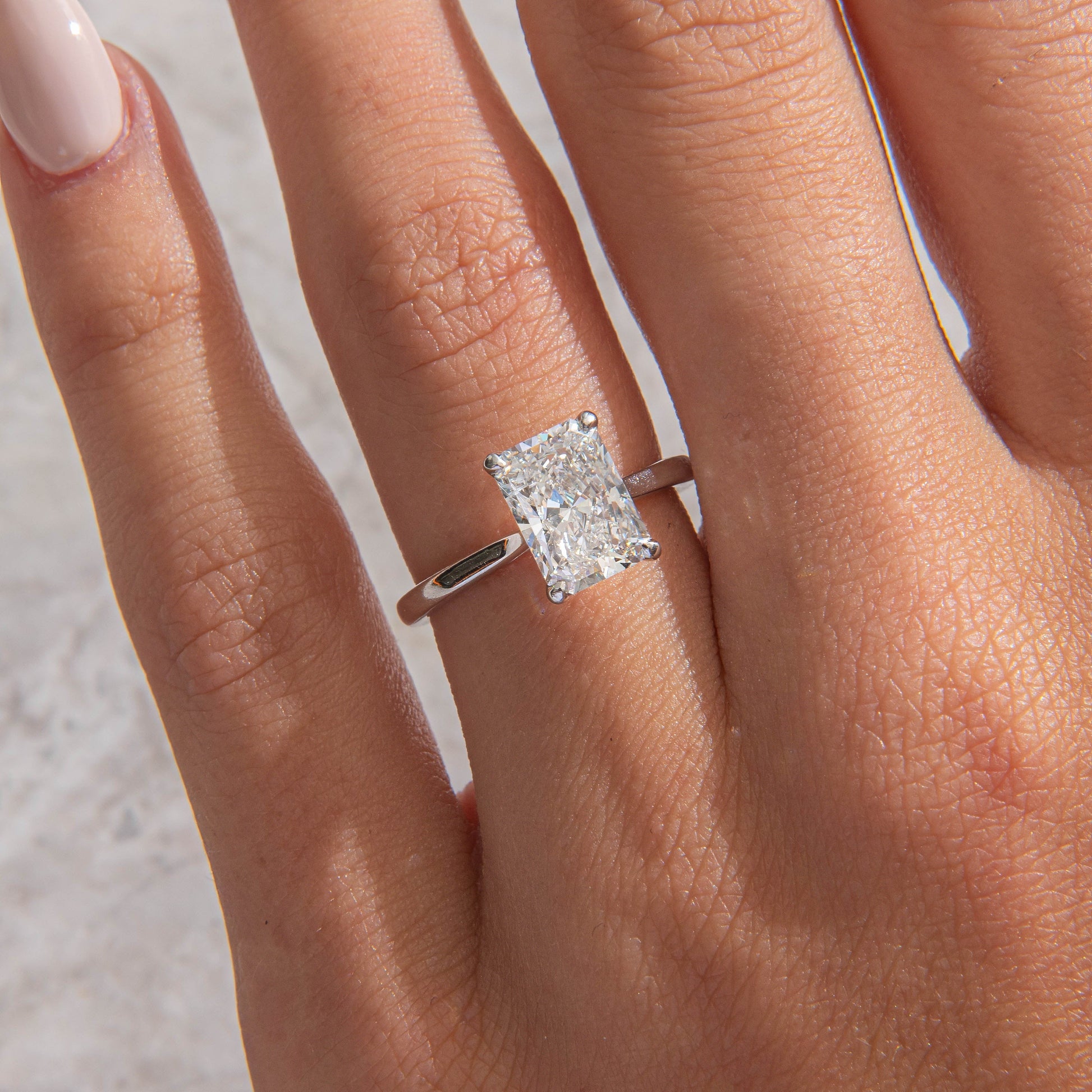 Solitaire-Radiant Lab Grown Diamond Engagement Ring