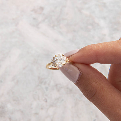 Cluster-Oval Lab Grown Diamond Engagement Ring