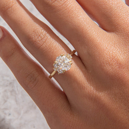 Cluster-Oval Lab Grown Diamond Engagement Ring